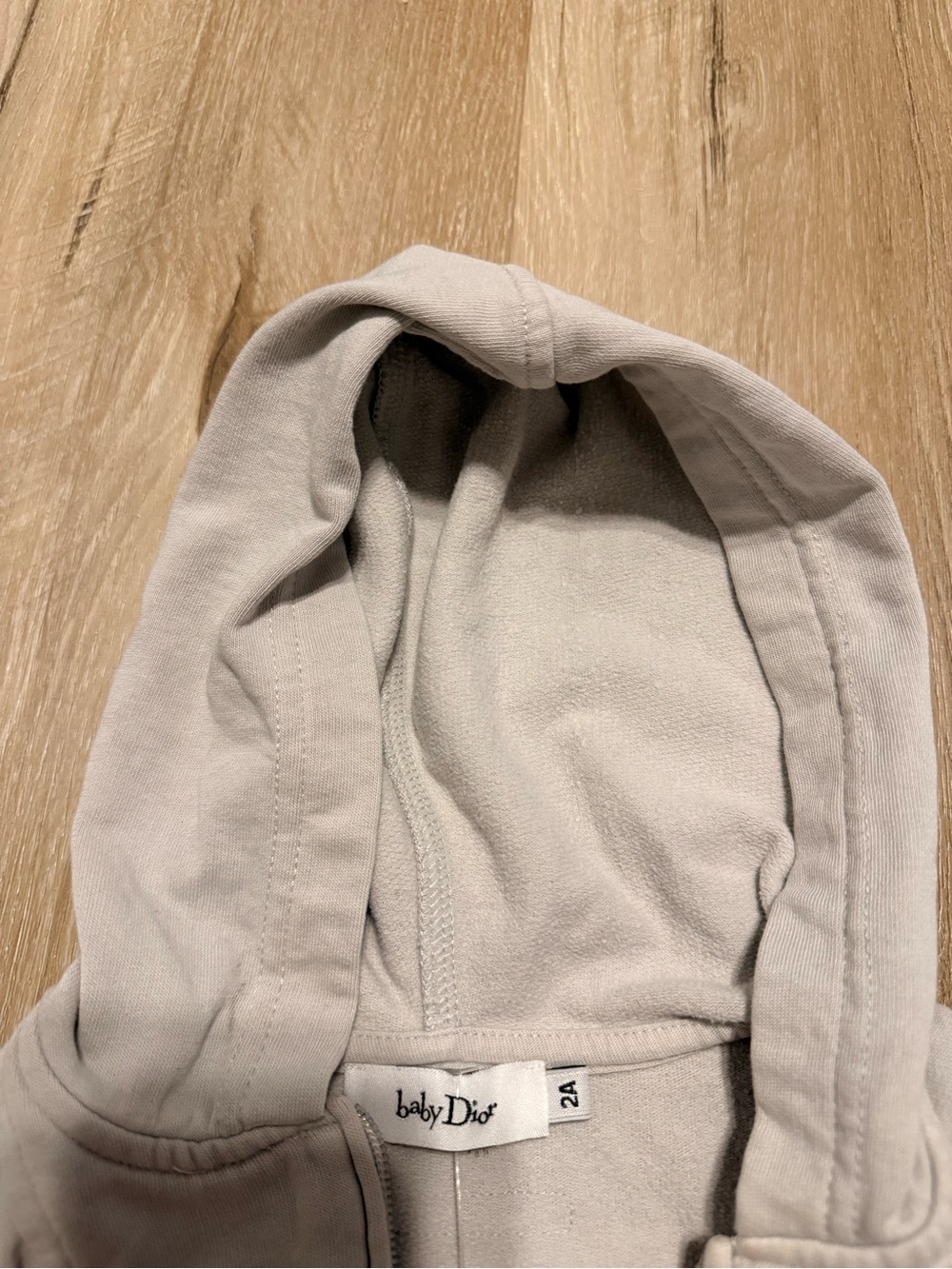 Baby Dior Light Gray Hooded Jacket for Kids